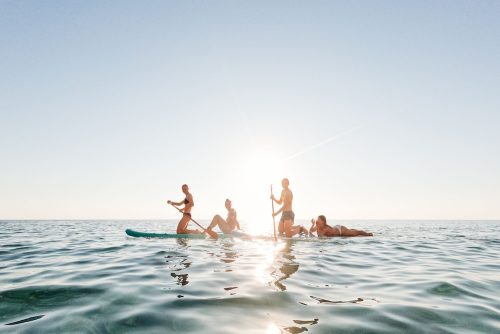 paddle boarding