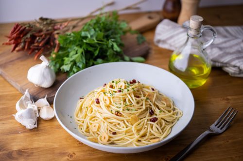 pasta, crab, lemon, garlic, chilli