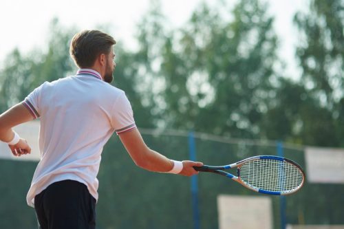 man playing tennis